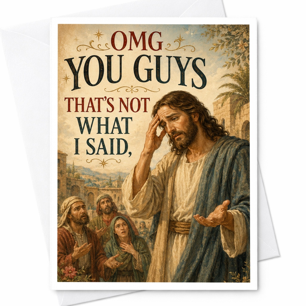 Omg You Guys That's Not What I Said Funny Greeting Card Illustration Sarcastic Card For Friends Card C5954