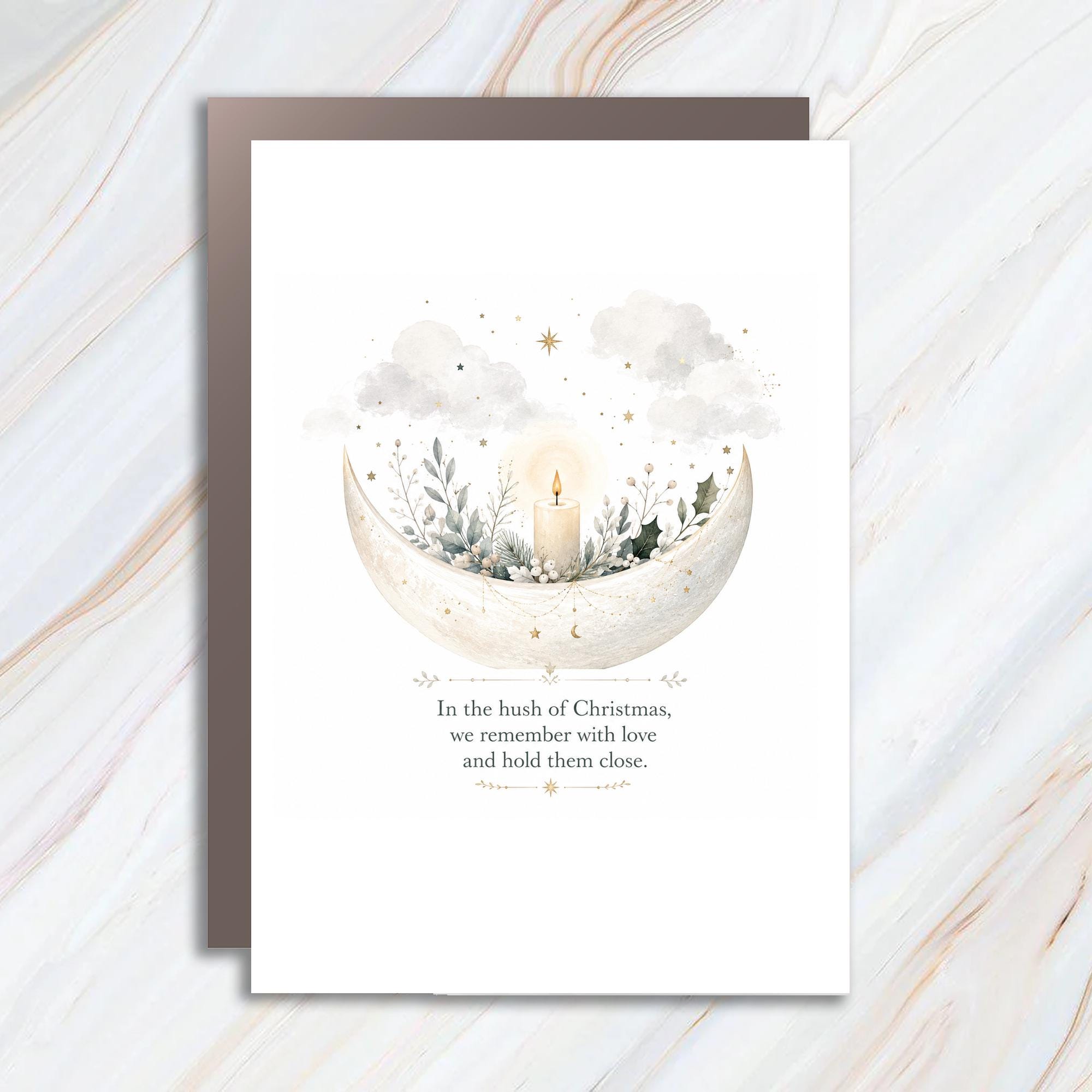 In The Hush Of Christmas Candle Card Christmas Card Sentimental Holiday Greeting Card For Loved Ones Remembrance Card C1368