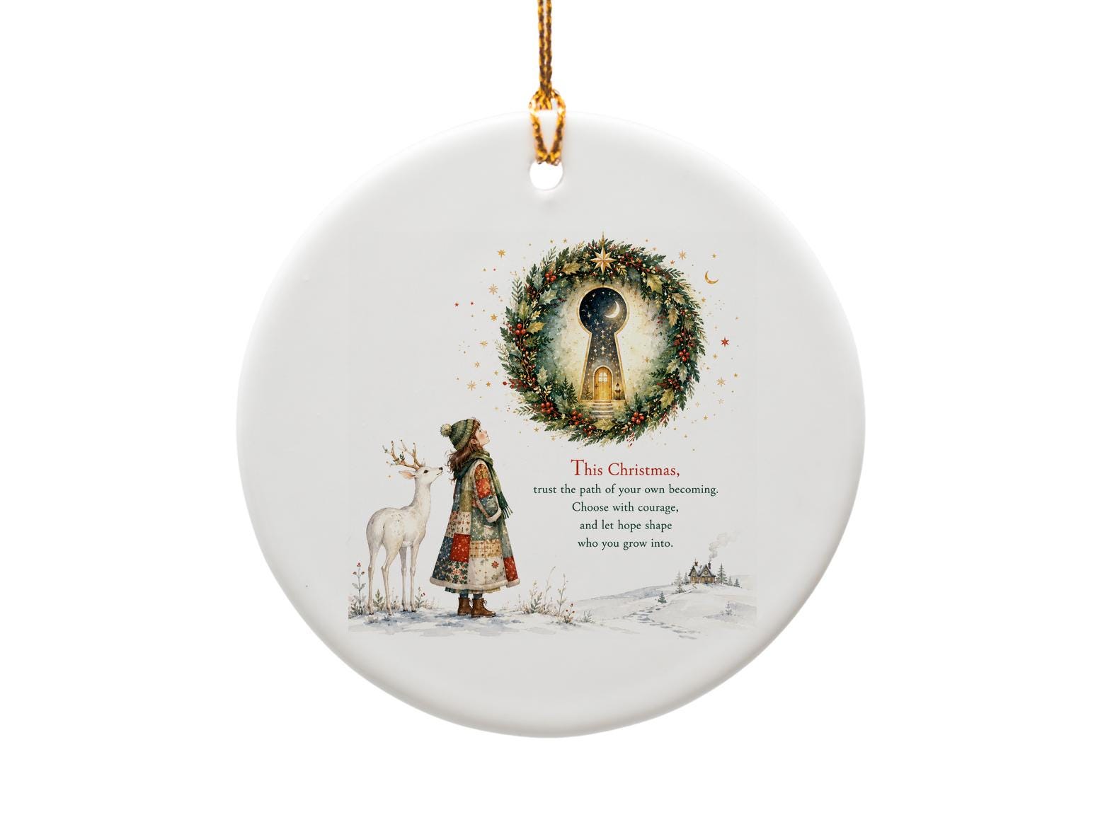 This Christmas Trust The Path Ornament Inspirational Holiday Decor Wreath Christmas Gift For Her Him Home Decoration O1376