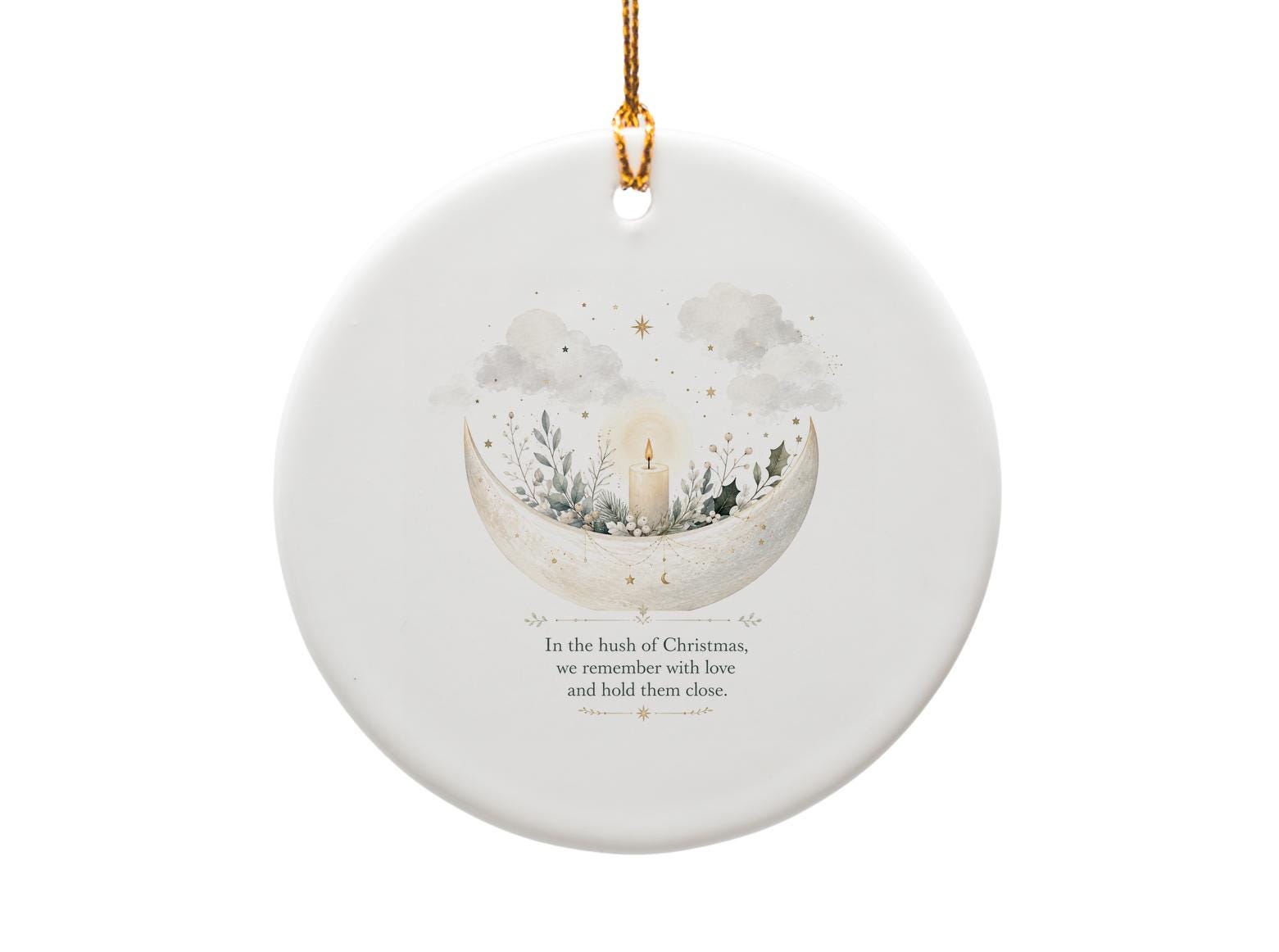 In The Hush Of Christmas Ornament Candle Crescent Moon Holiday Decor Sentimental Christmas Ornament Gift O1368