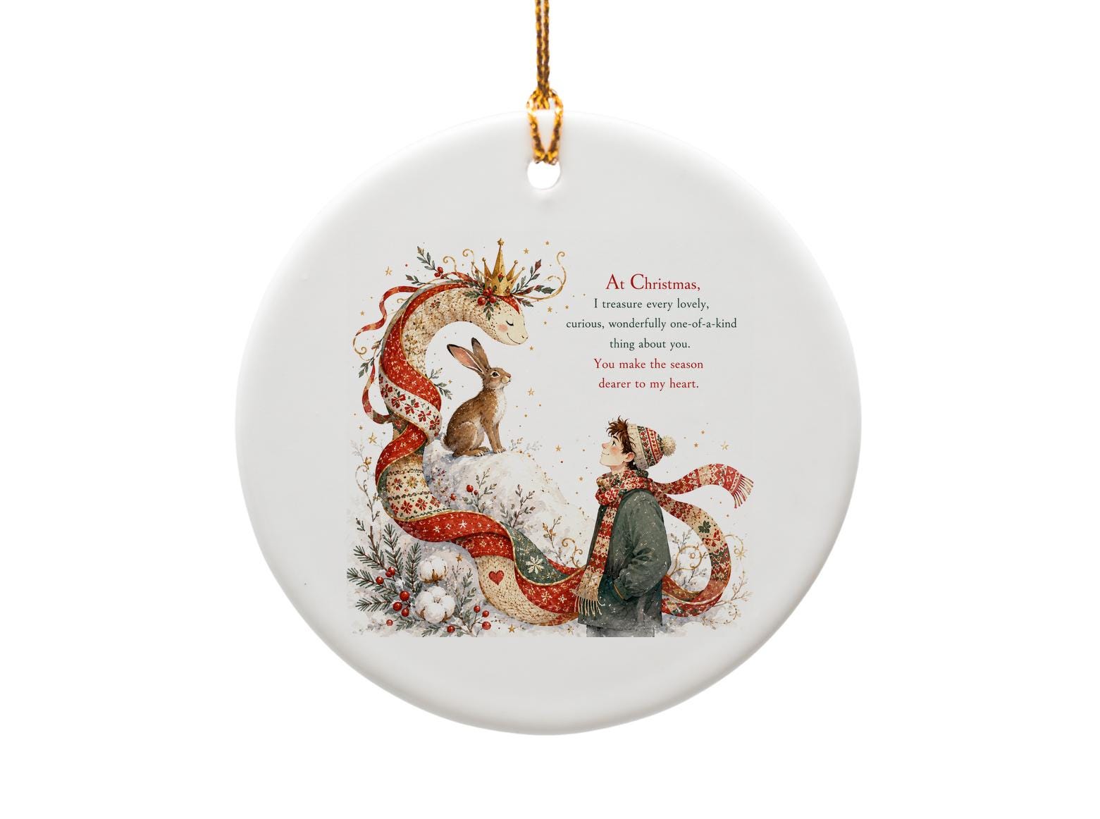 At Christmas, I Treasure Every Lovely Thing About You Ornament Festive Holiday Decor Unique Christmas Gift For Loved Ones O1378