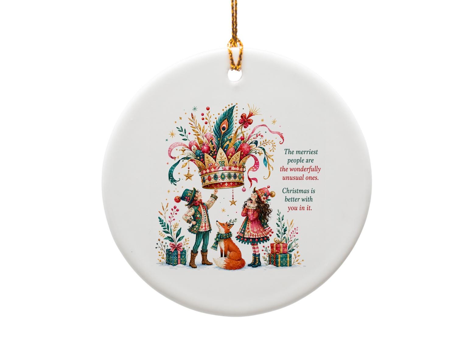 The Merriest People Are The Wonderfully Unusual Ones Christmas Ornament Festive Holiday Decor Gift O1381