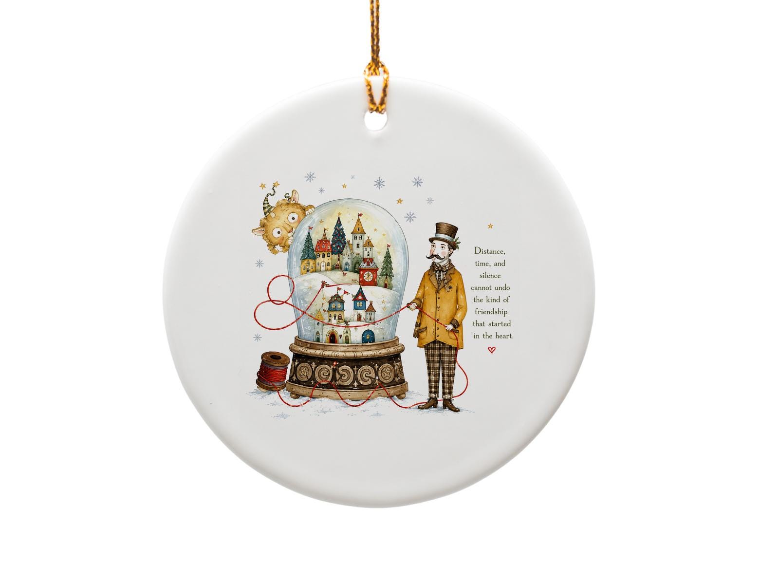 Distance, Time, And Silence Friendship Ornament Vintage Snow Globe Scene Christmas Decoration Gift For Friend O1383