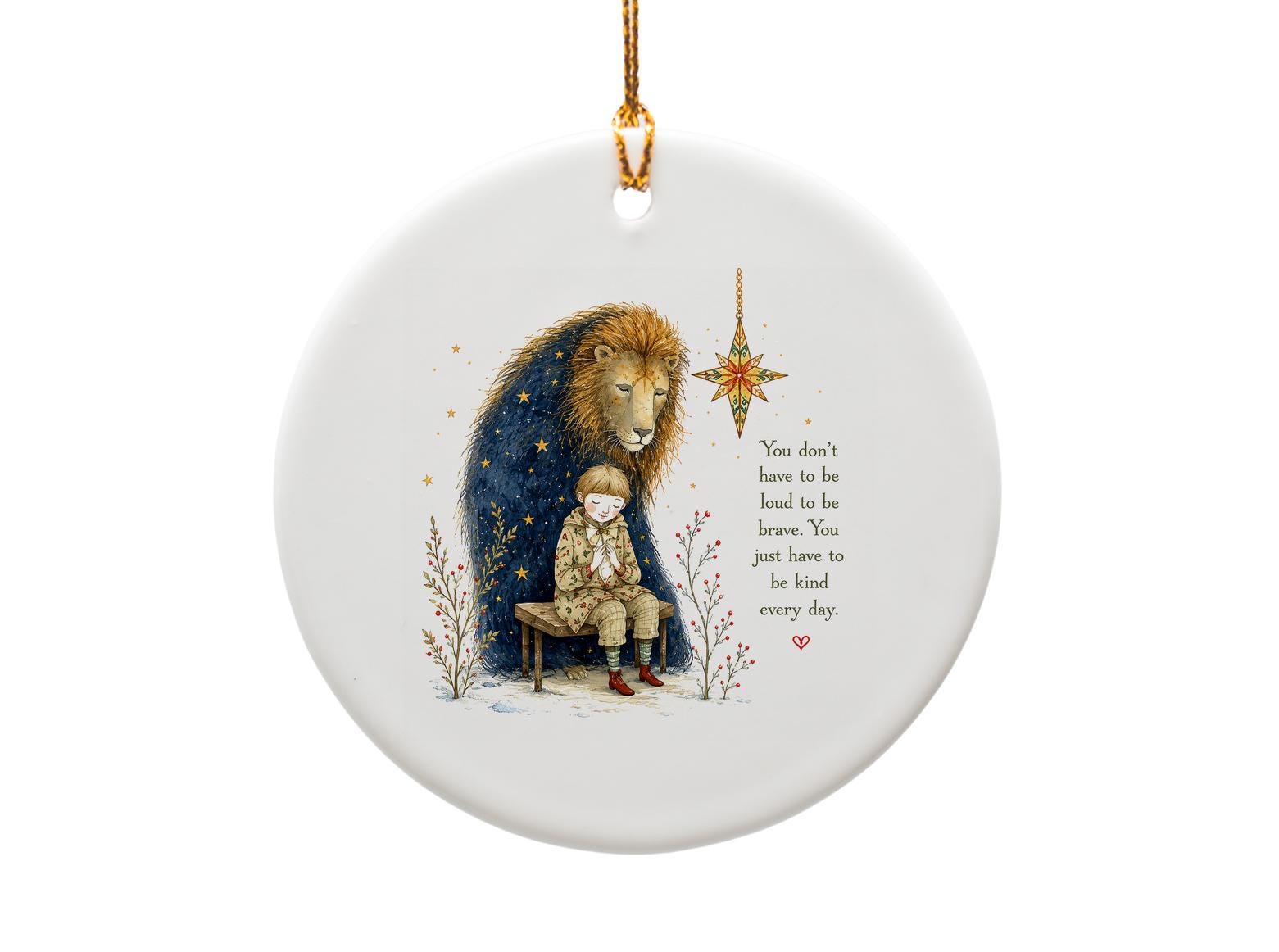 You Don’t Have To Be Loud To Be Brave Inspirational Ornament Lion Child Star Kindness Gift Home Decor O1384