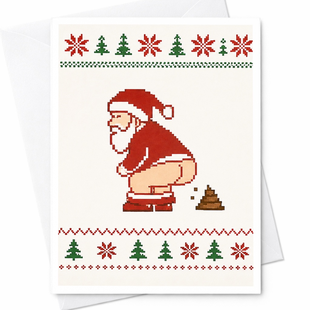 Funny Santa Claus Christmas Card Holiday Greeting Card For Friends Family Cute Festive Xmas Card C6243