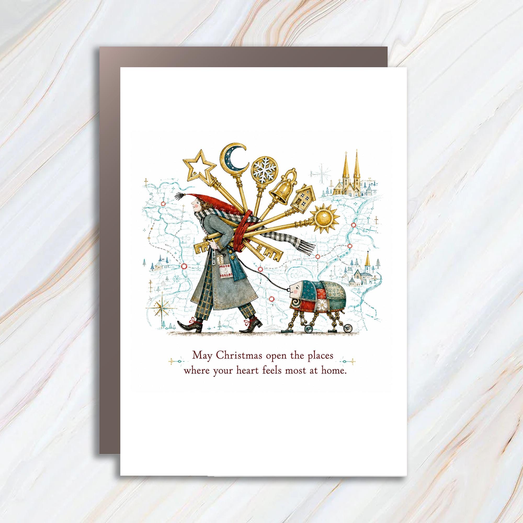 May Christmas Open The Places Where Your Heart Feels Most At Home Whimsical Christmas Card Holiday Greeting For Family Friends C1391