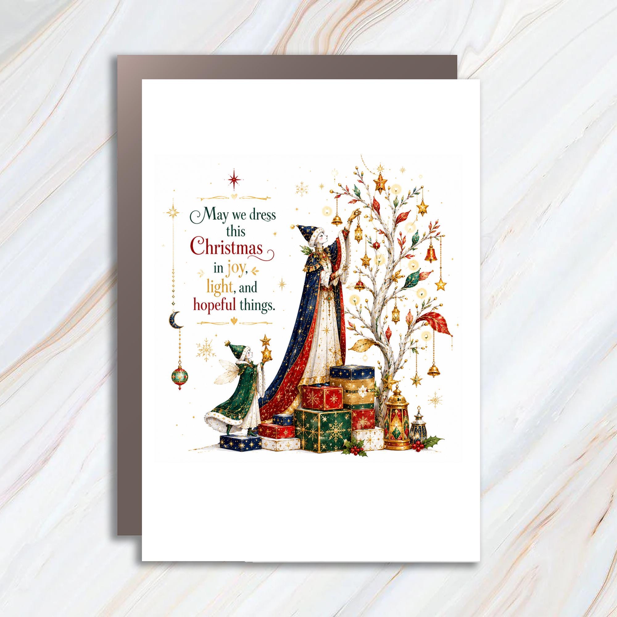 May We Dress This Christmas In Joy Light And Hopeful Things Christmas Card Festive Holiday Greeting Card For Family Friends C1417