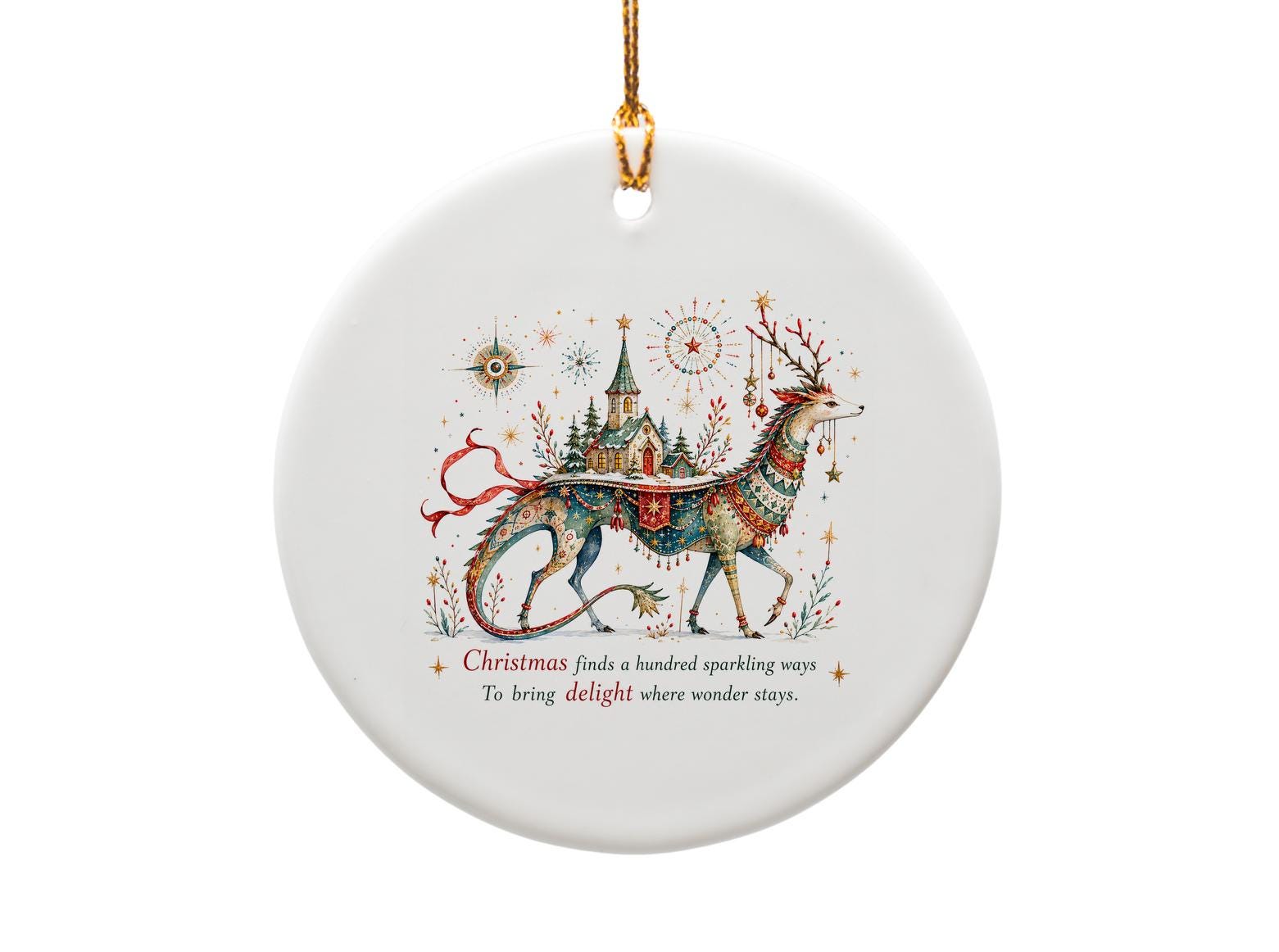Christmas Finds A Hundred Sparkling Ways Ornament Festive Reindeer Christmas Village Holiday Decor Magical Winter Decoration O1379