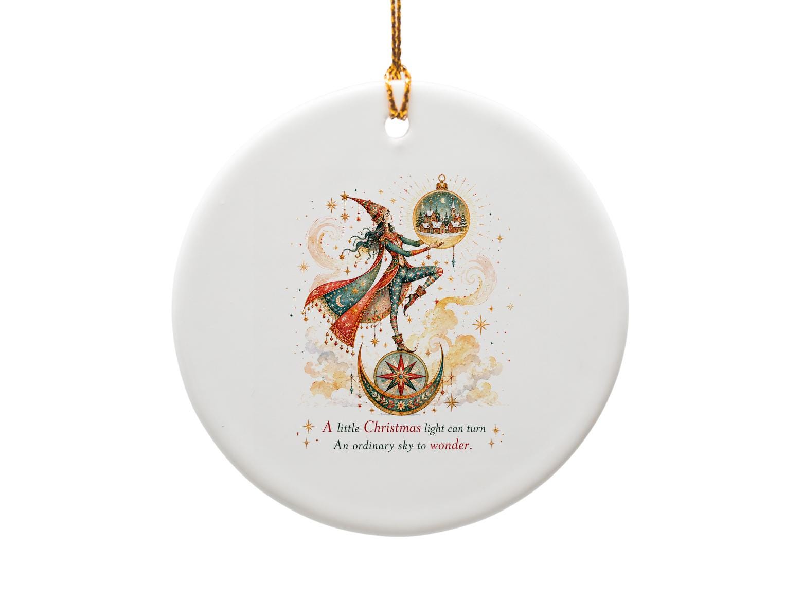 A Little Christmas Light Can Turn An Ordinary Sky To Wonder Whimsical Christmas Ornament Festive Holiday Decor O1385