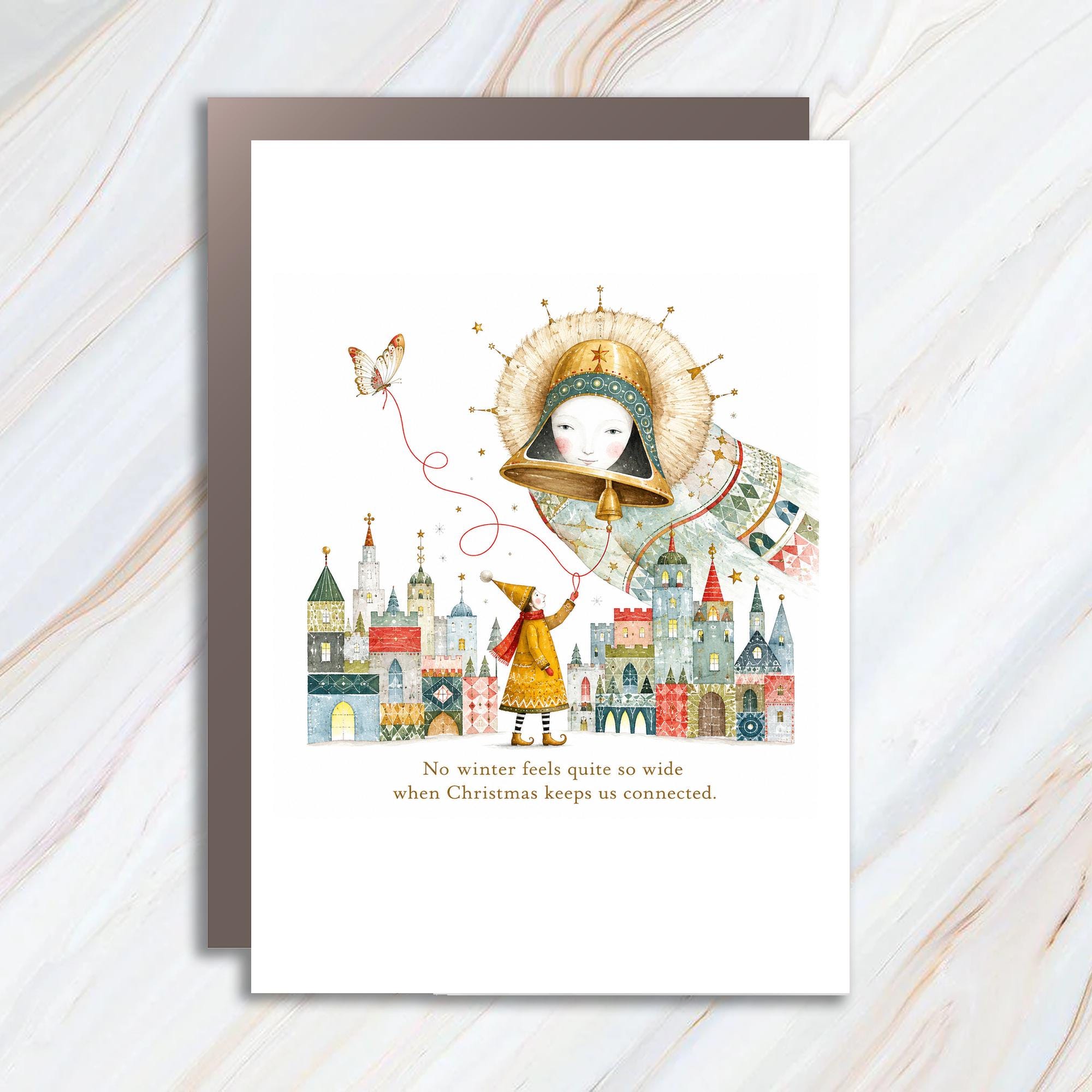 No Winter Feels Quite So Wide When Christmas Keeps Us Connected Christmas Card Whimsical Holiday Greeting Card For Family Friends C1388