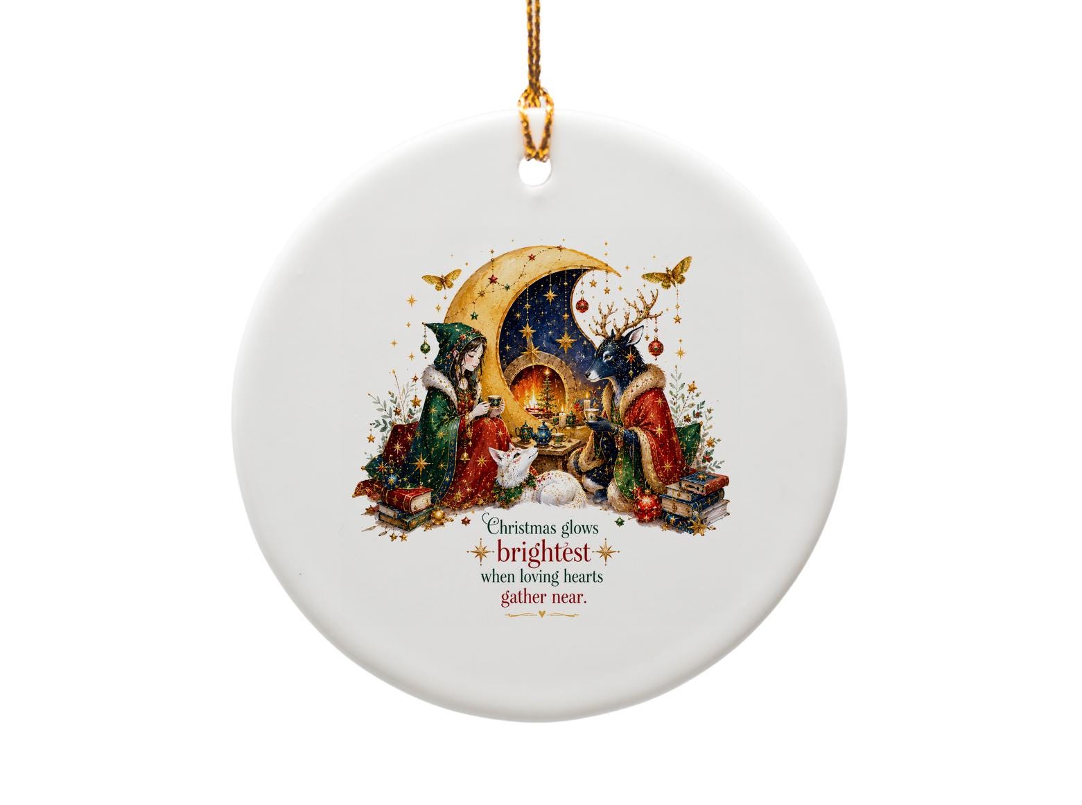 Christmas Glows Brightest When Loving Hearts Gather Near Ornament Holiday Decor Festive Christmas Tree Decoration Gift O1397