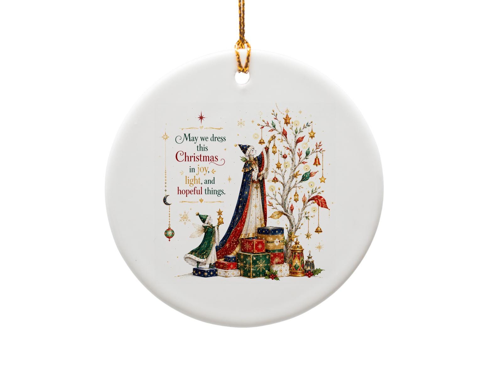 May We Dress This Christmas In Joy Light And Hopeful Things Ornament Elegant Holiday Decor Festive Tree Decoration Gift O1417
