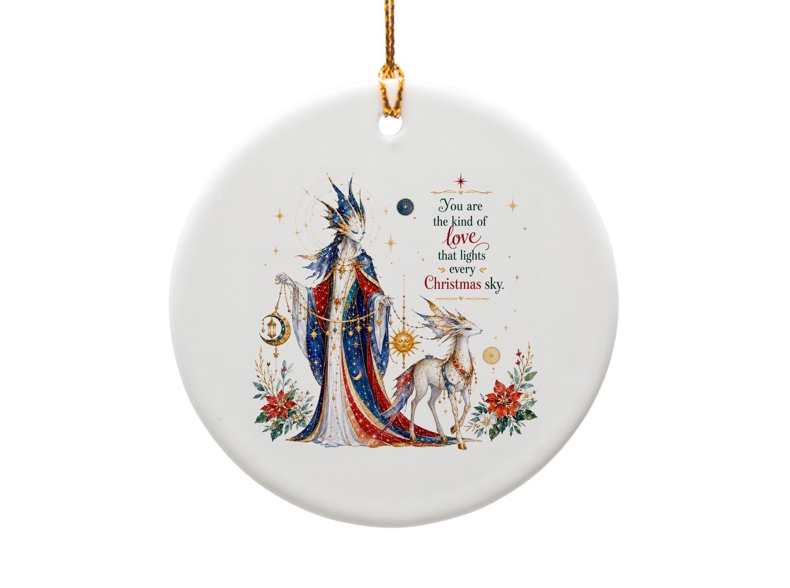 You Are The Kind Of Love That Lights Every Christmas Sky Ornament Fantasy Figure Deer Christmas Decor Gift O1402