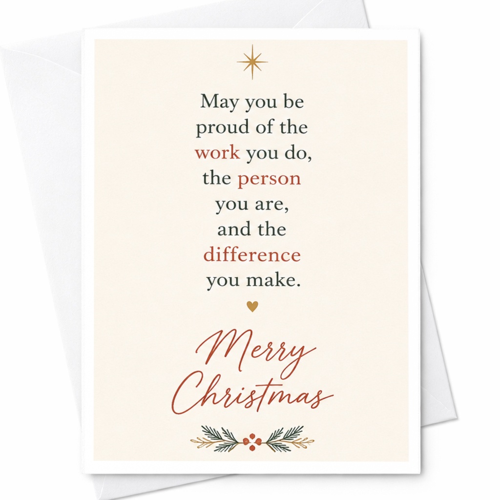 May You Be Proud Merry Christmas Card Inspirational Holiday Greeting Card For Friend Family Work Colleague Festive Card C6323
