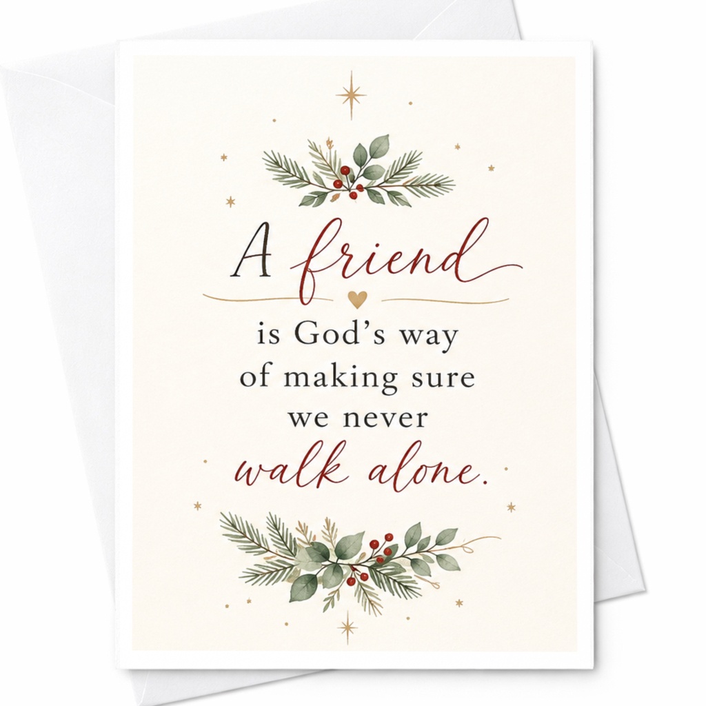 A Friend Is God's Way Friendship Card Inspirational Greeting Card For Friend Thoughtful Floral Encouragement Card C6329