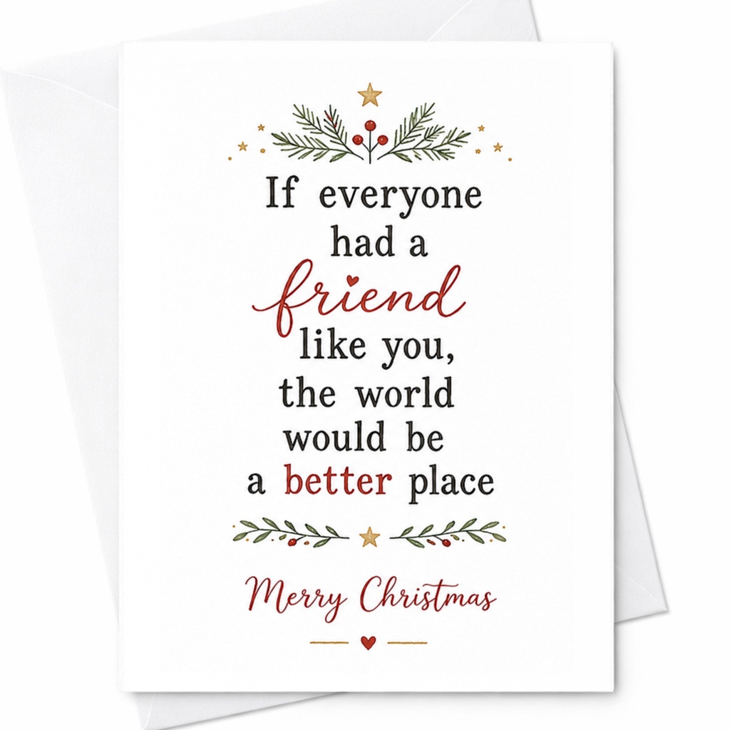 If Everyone Had A Friend Like You Christmas Card Festive Holiday Greeting For Friend Heartfelt Xmas Card C6260