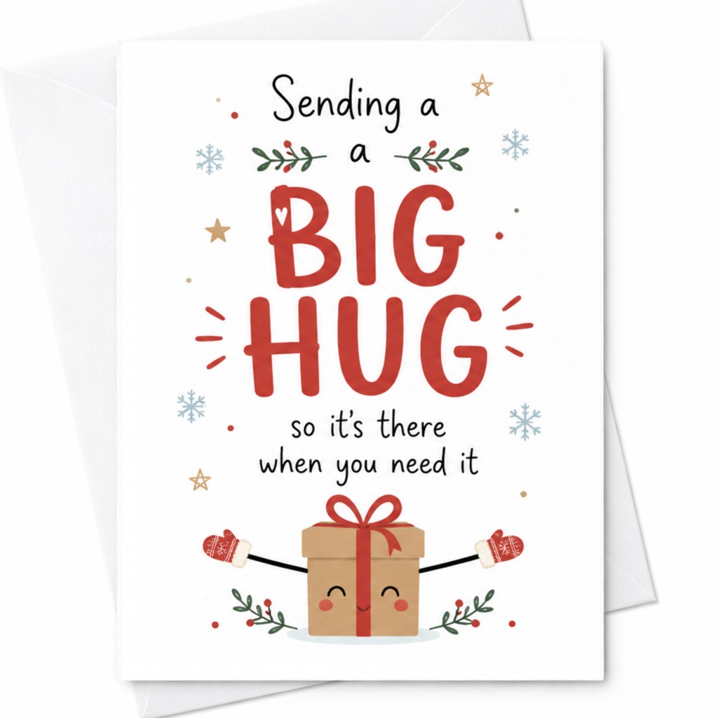 Sending A Big Hug So It's There When You Need It Thinking Of You Card Cute Gift Box For Friend Supportive Greeting Card C6362