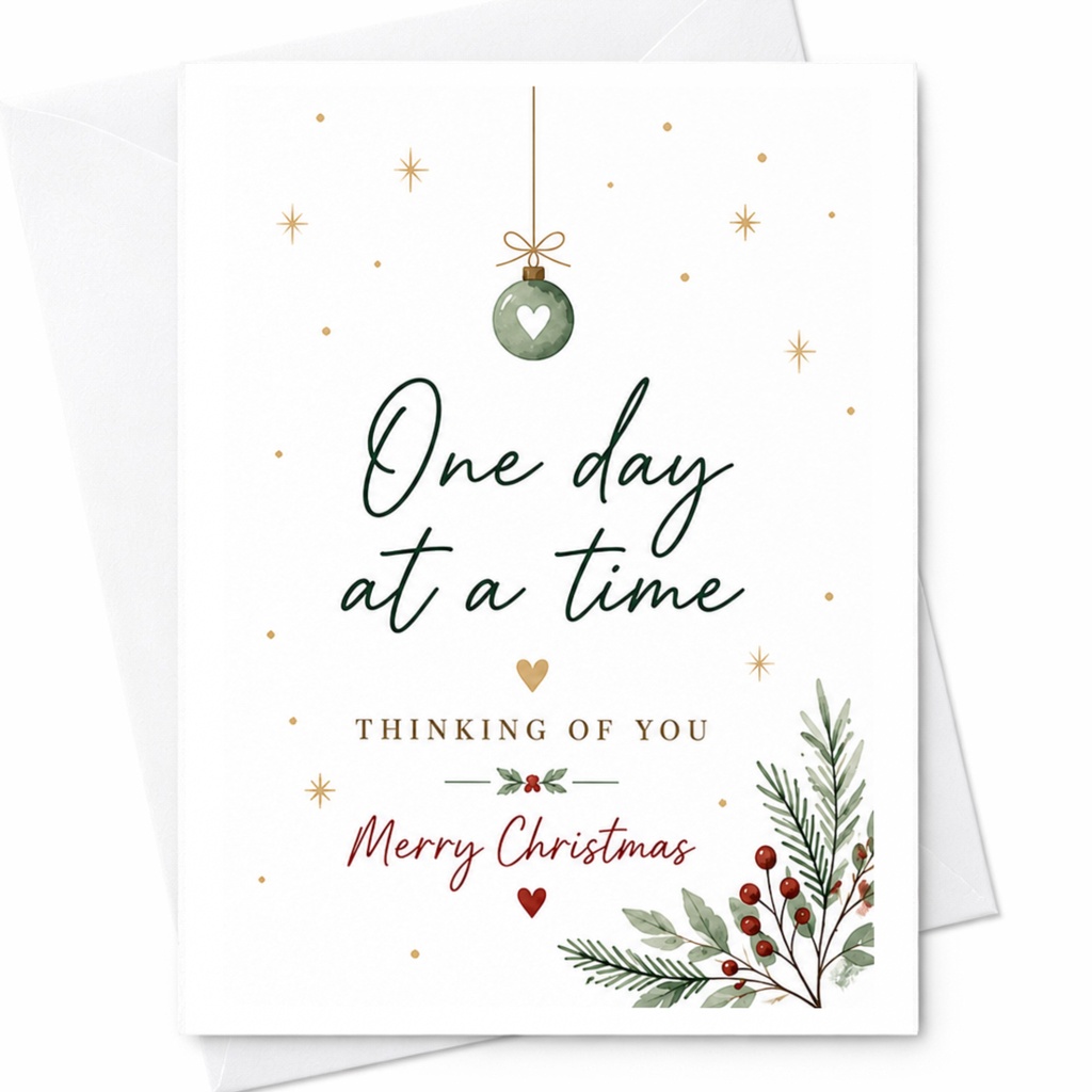 One Day At A Time Thinking Of You Merry Christmas Card Holiday Greeting Card Festive Ornament For Friend Family C6278