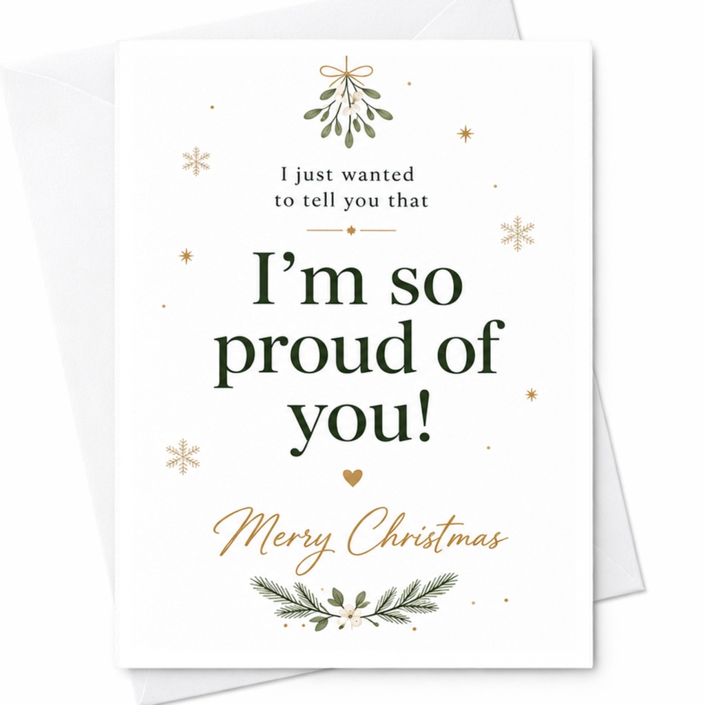 I Just Wanted To Tell You That I'm So Proud Of You Merry Christmas Card Holiday Greeting For Family Friend Festive Card C6289