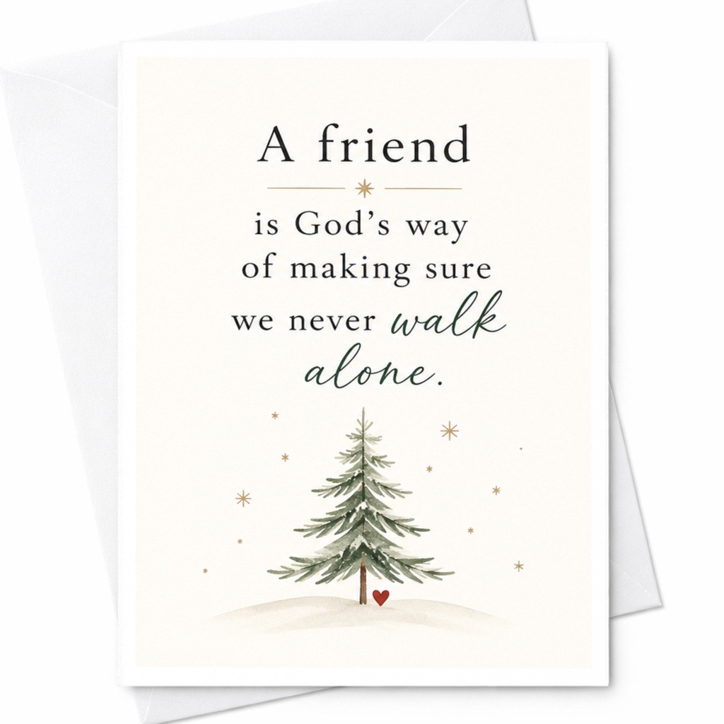 A Friend Is God's Way Friendship Card Thoughtful Greeting Card For Friend Inspirational Message Tree Heart C6330