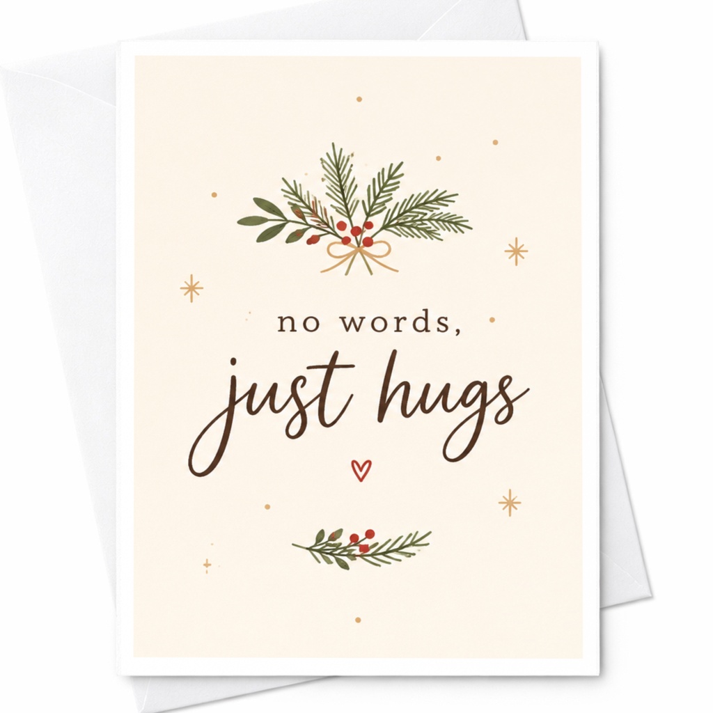 No Words, Just Hugs Comfort Card Floral Sympathy Support Greeting Card For Friend Family Encouragement C6343
