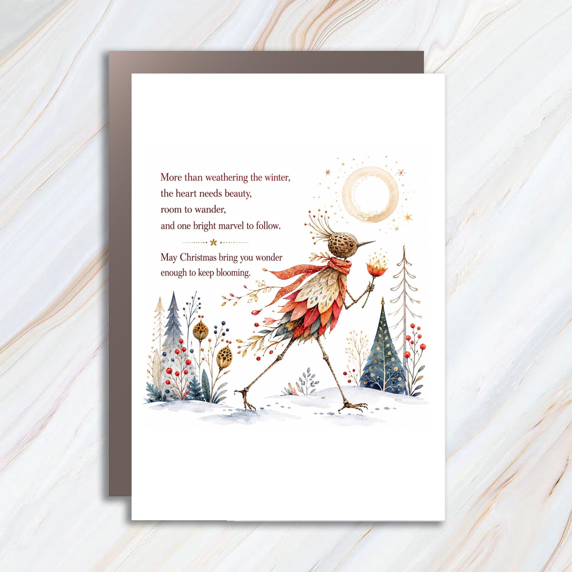 More Than Weathering The Winter Christmas Card Festive Bird Art Holiday Greeting Card For Friends Family Seasonal Wishes C1445