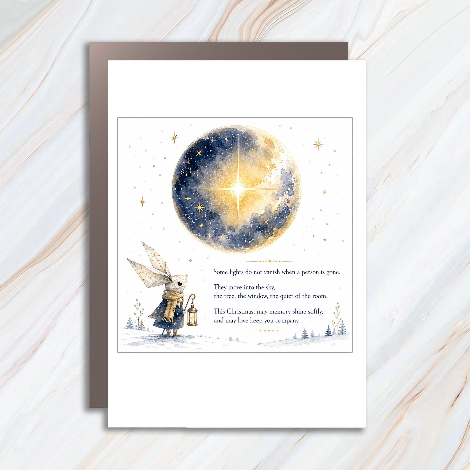 Some Lights Do Not Vanish Christmas Card Memory Shine Softly Love Keeps You Company Holiday Greeting Card C1447