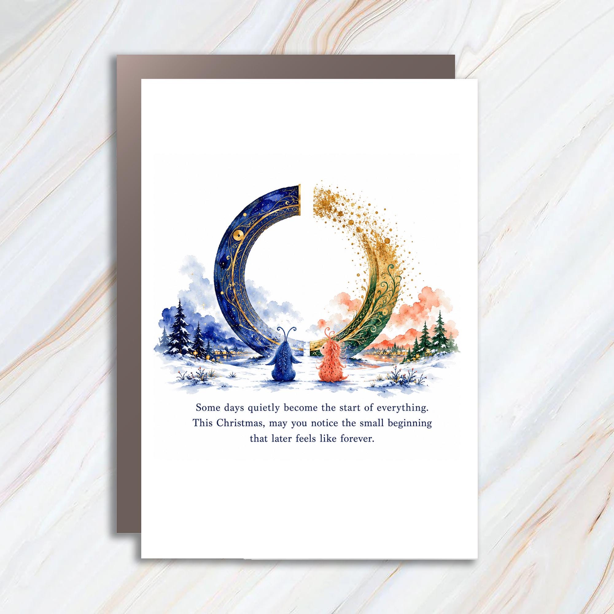 Some Days Quietly Become The Start Of Everything Christmas Card Whimsical Festive Greeting Card For Holiday Cheer C1451