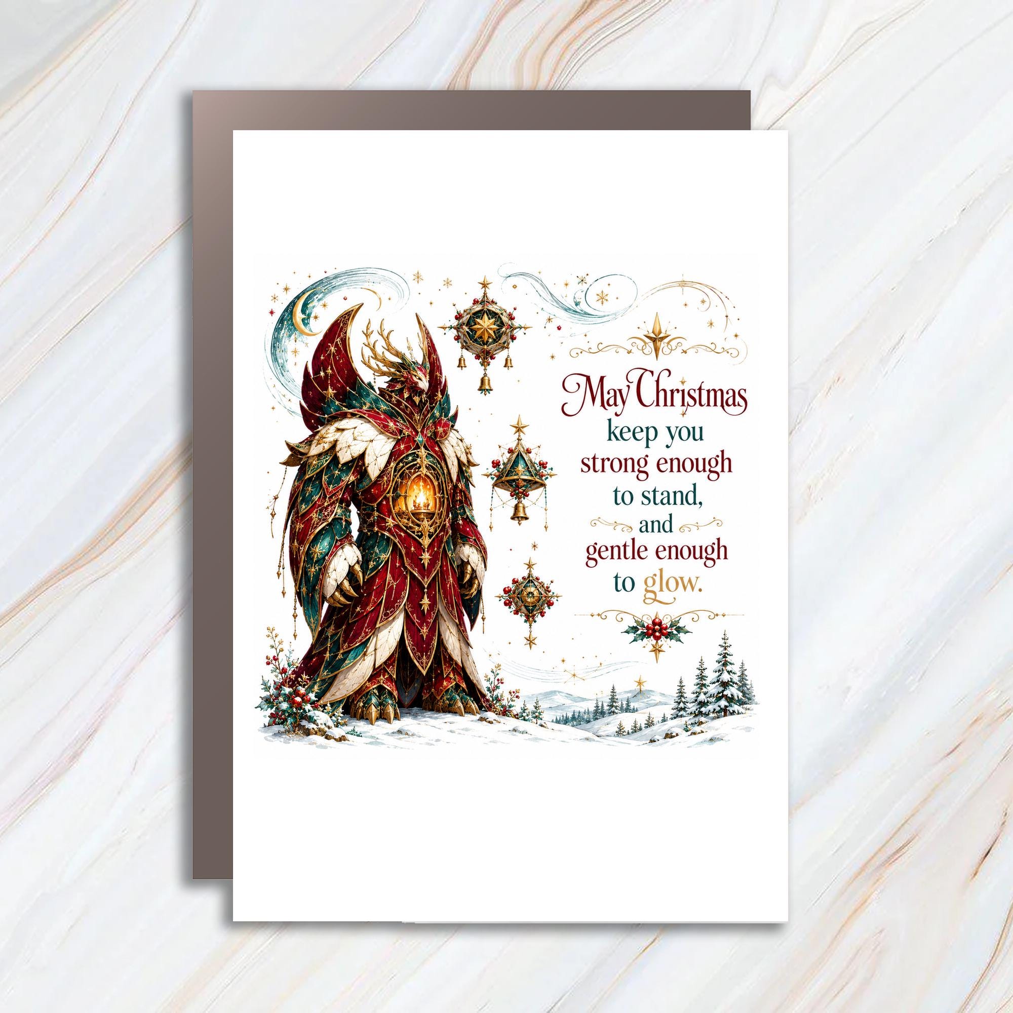 May Christmas Keep You Strong Christmas Card Festive Holiday Greeting Card For Family Friends Elegant C1438