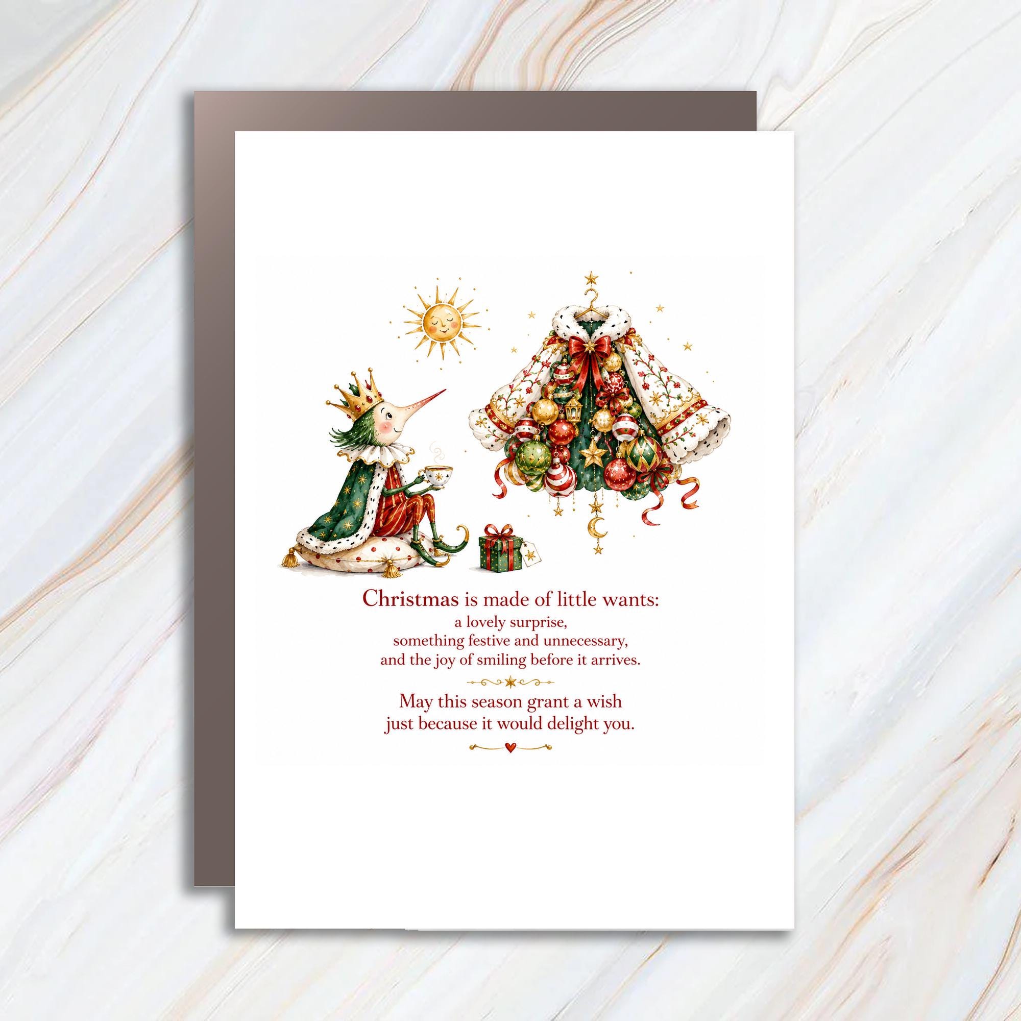 Christmas Is Made Of Little Wants Christmas Card Festive Holiday Greeting Whimsical For Family Friends Seasonal Wishes C1444