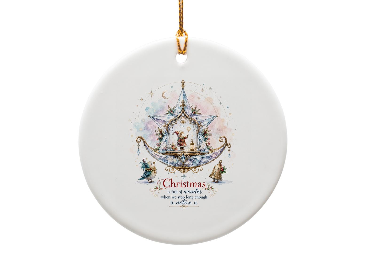 Christmas Is Full Of Wonder Ornament Whimsical Star Scene Holiday Decor Festive Christmas Tree Decoration Gift O1427