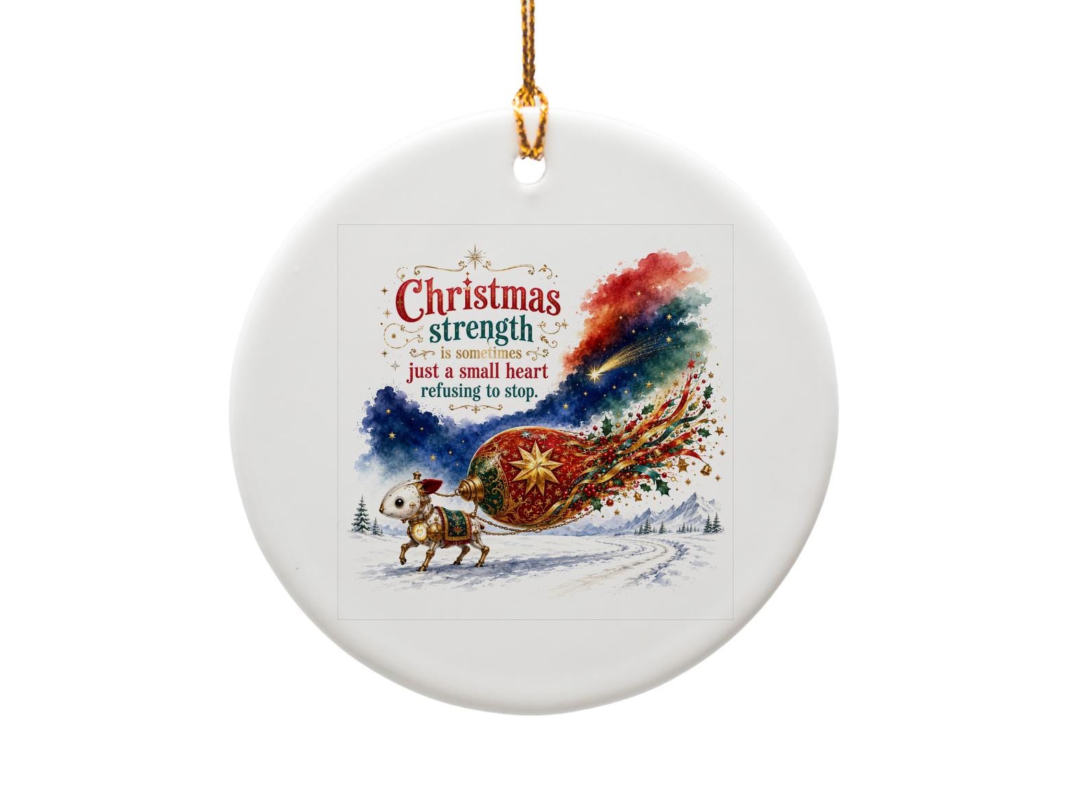 Christmas Strength Ornament Festive Holiday Decor Inspirational Quote Unique Christmas Gift Winter Decoration O1429