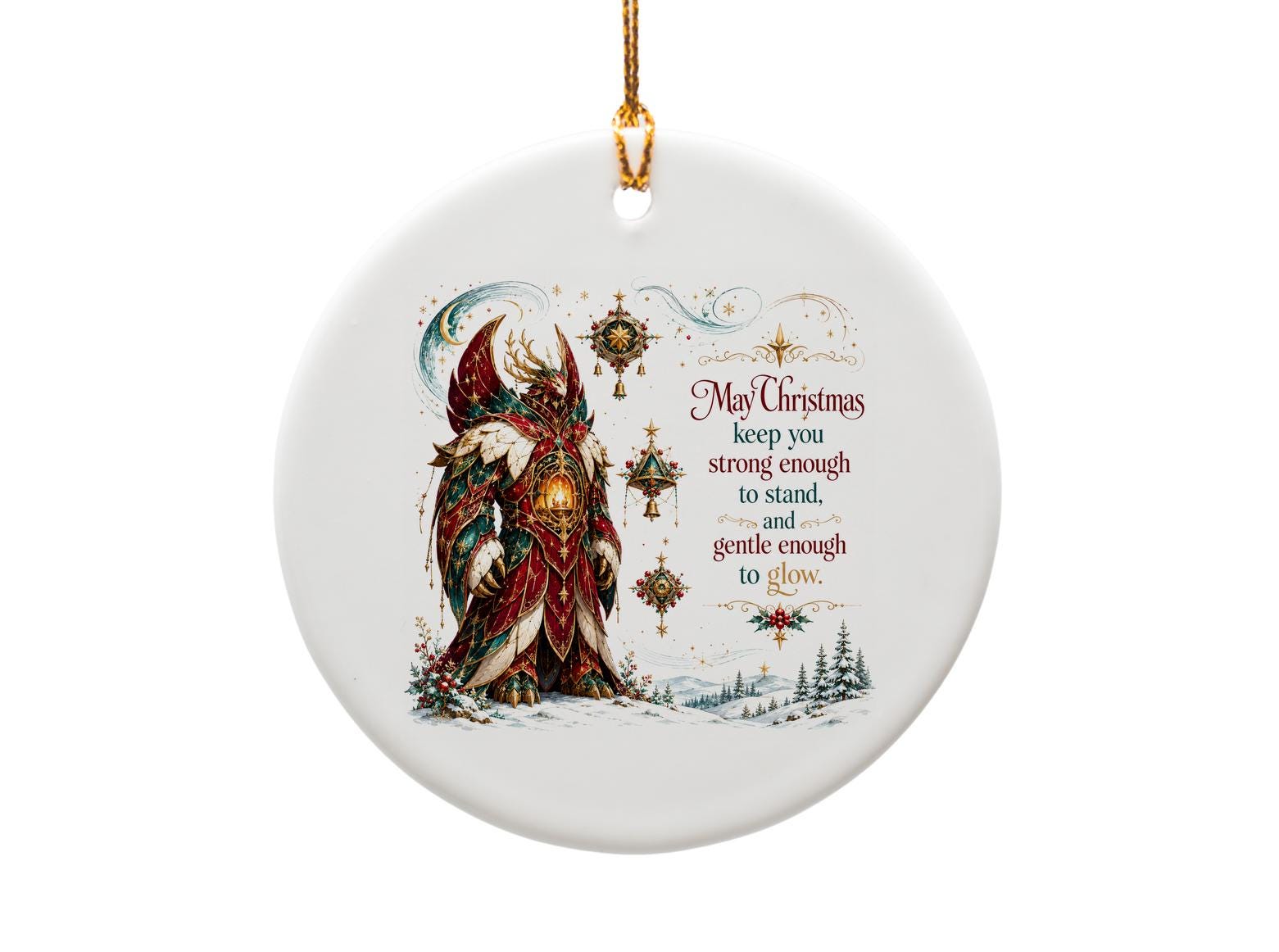 May Christmas Keep You Strong Ornament Holiday Decor Festive Christmas Ornament Elegant Lantern Winter Decoration O1438