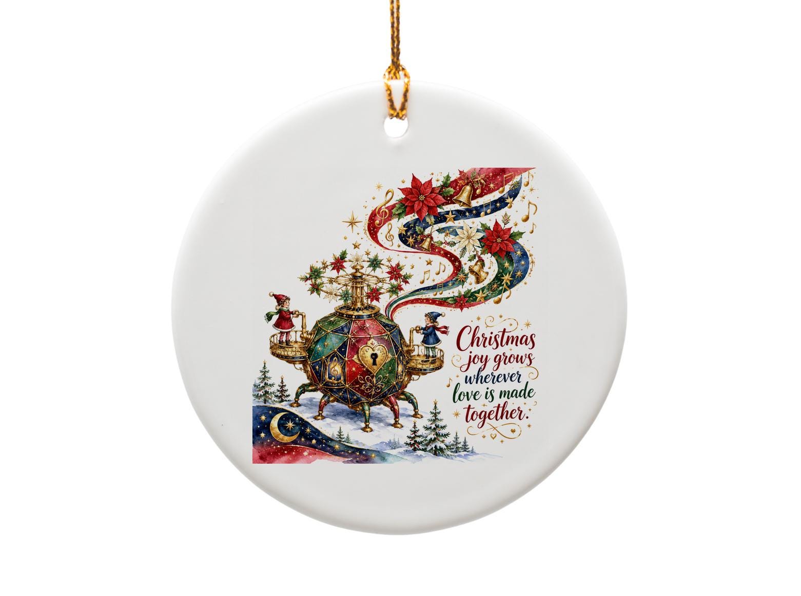 Christmas Joy Grows Wherever Love Is Made Together Ornament Festive Holiday Decor Christmas Tree Decoration Gift O1432