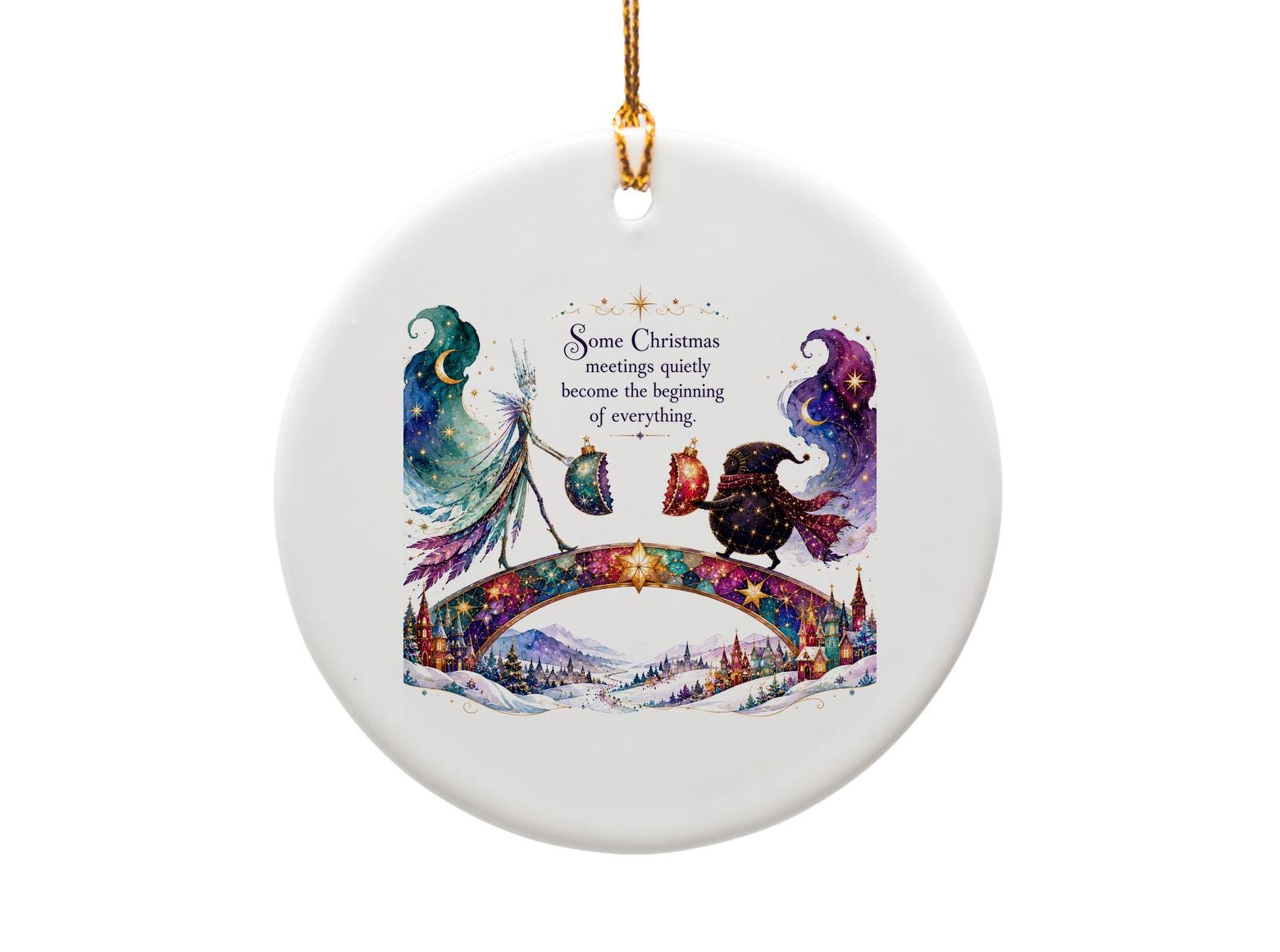 Some Christmas Meetings Ornament Fantasy Holiday Decor Christmas Ornament Festive Winter Scene Magical Christmas Gift O1433