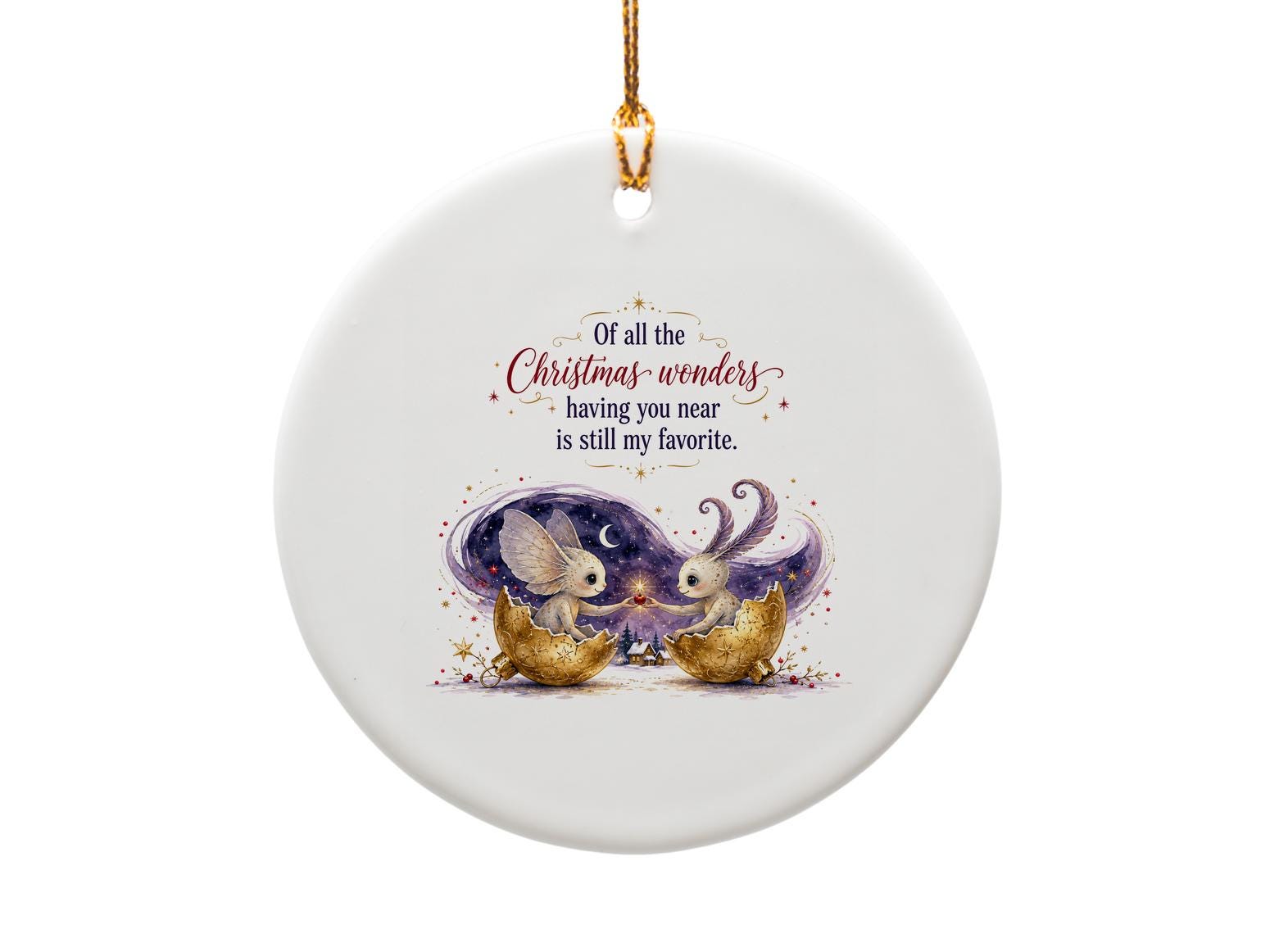Of All The Christmas Wonders Having You Near Ornament Cute Holiday Decor Whimsical Creatures Christmas Ornament Gift O1435