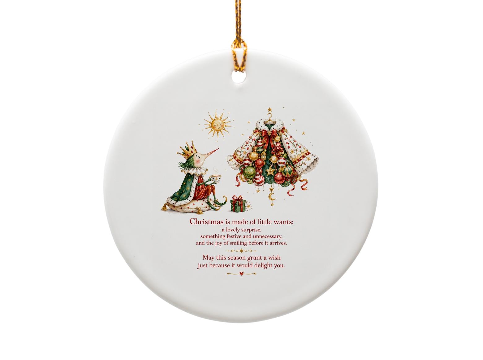 Christmas Is Made Of Little Wants Festive Ornament Holiday Decor Seasonal Gift Cheerful Home Decoration Xmas Tree O1444