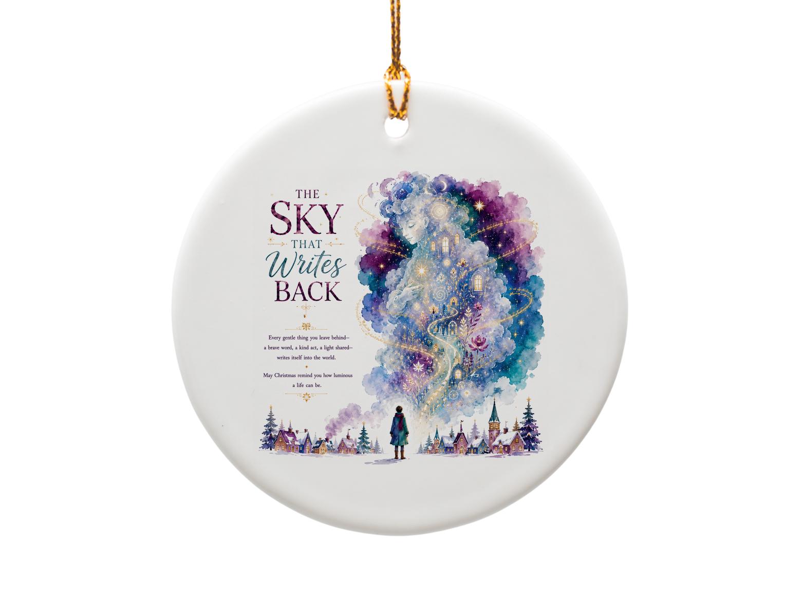 The Sky That Writes Back Christmas Ornament Celestial Winter Scene Holiday Decor Gift For Her Unique Keepsake O1454
