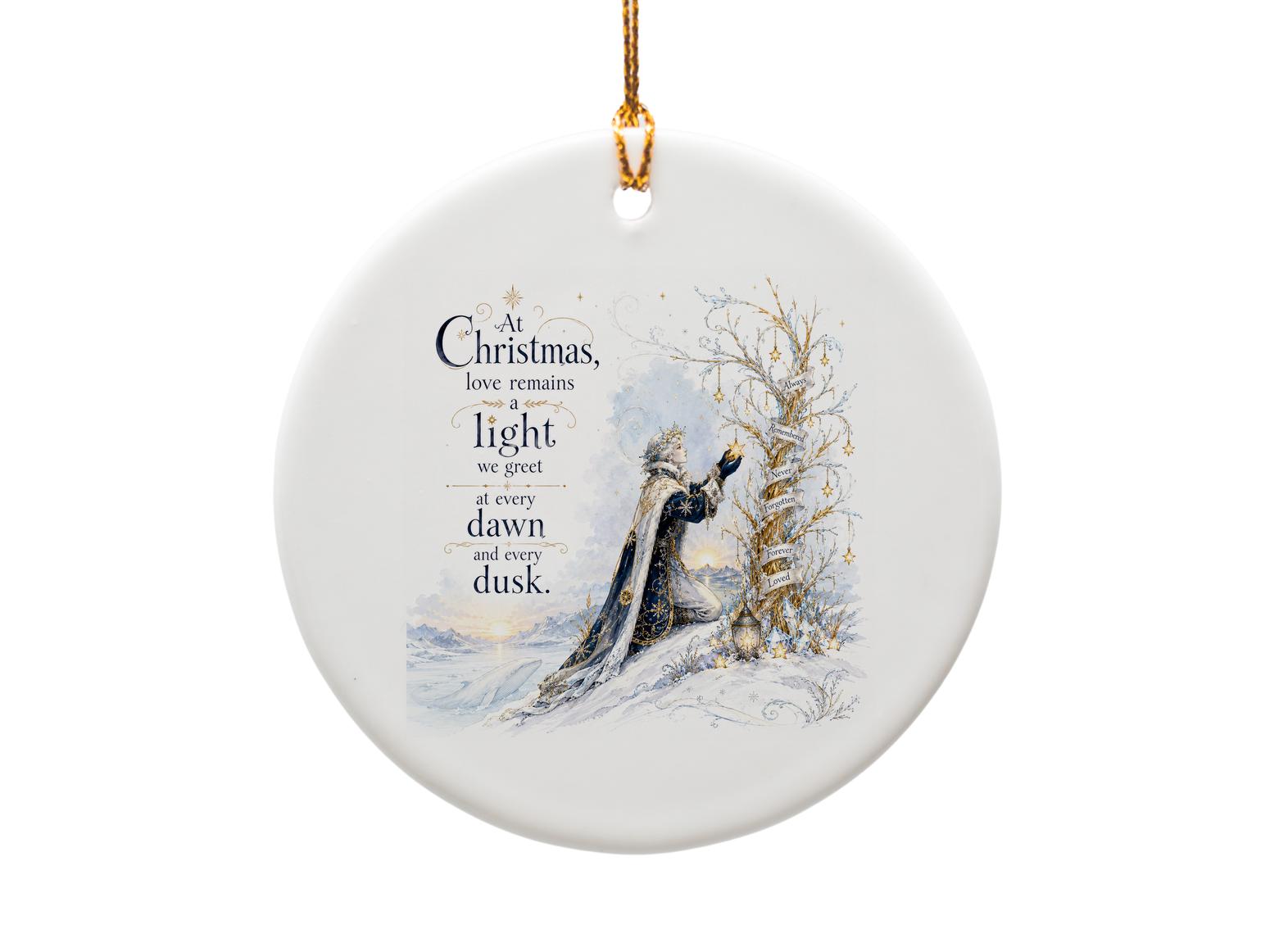 At Christmas Love Remains A Light Ornament Elegant Winter Scene Christmas Decoration Holiday Gift Keepsake O1458