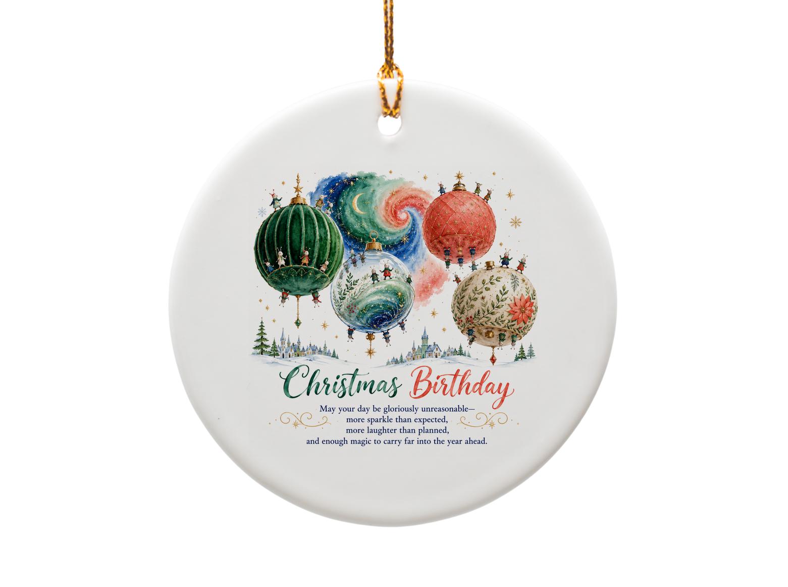 Christmas Birthday Ornament Festive Holiday Decor Magical Celebration Gift Unique Christmas Ornament For Her Him O1452