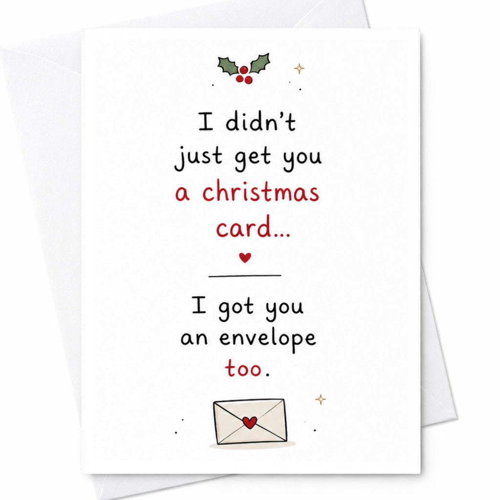 I Didn't Just Get You A Christmas Card Funny Christmas Card With Envelope Cute Holiday Greeting Card For Friend Family C6377