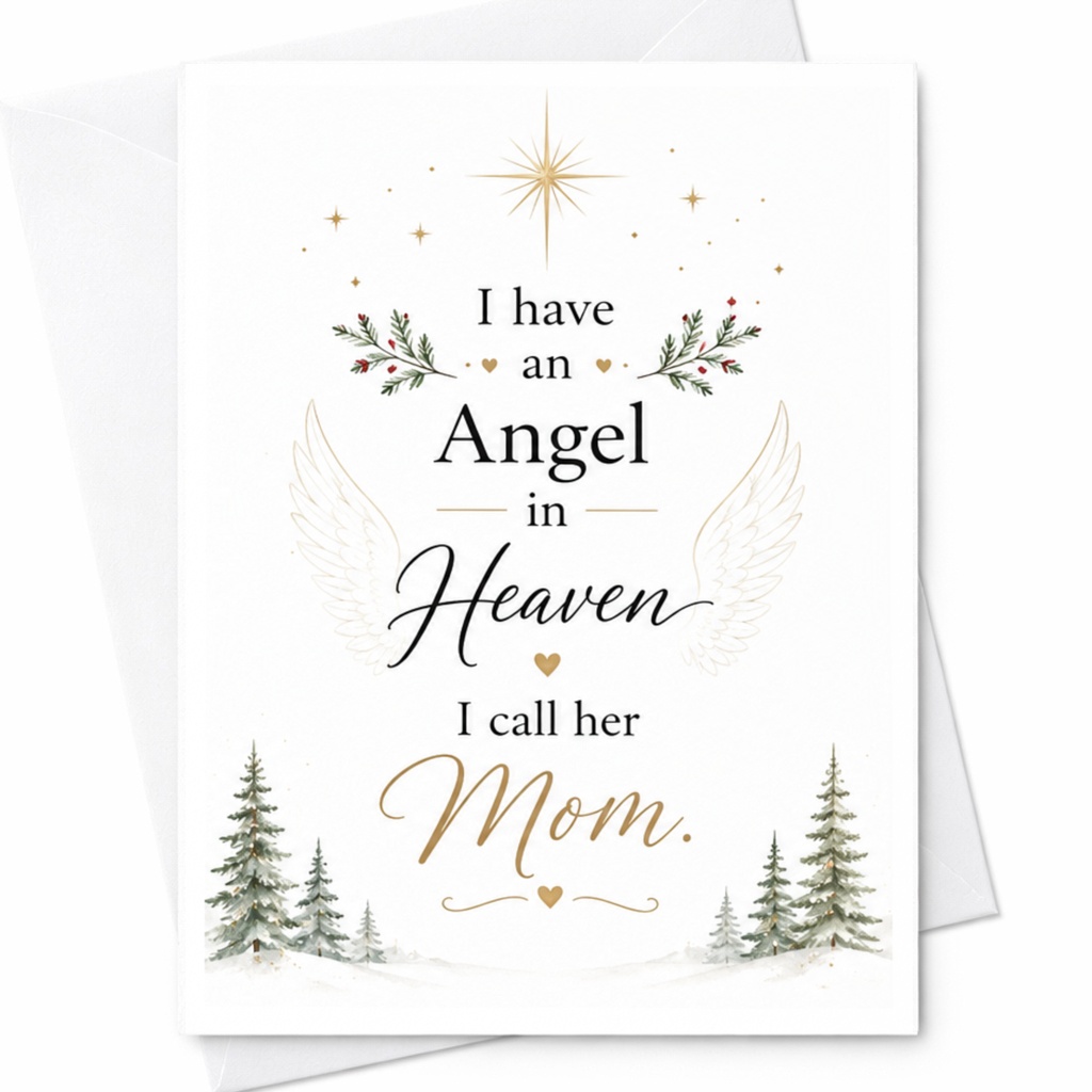 I Have An Angel In Heaven I Call Her Mom Memorial Card Sympathy Card For Loss Of Mother Sentimental Greeting Card C6431