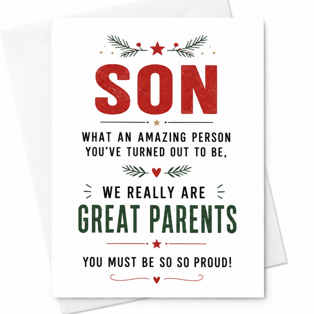 Son Amazing Person You've Turned Out To Be Congratulations Card Funny Parents Proud Son Greeting Card From Mom Dad C6458