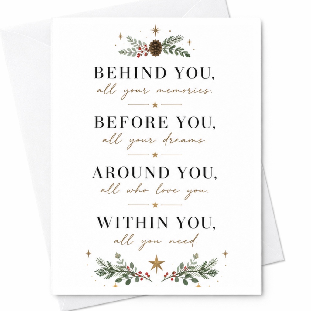 Behind You, All Your Memories. Inspirational Greeting Card Encouragement Card Floral For Friend Supportive Message C6408