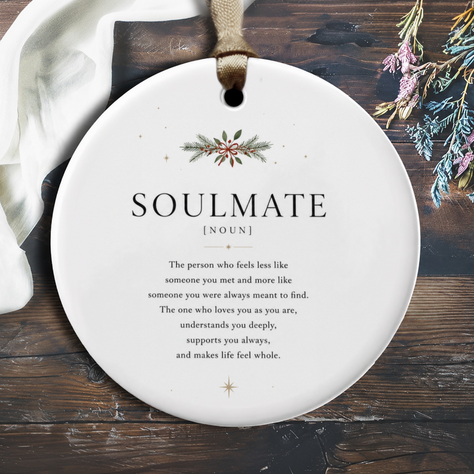 Soulmate Definition Ornament Romantic Gift For Couple Wedding Anniversary Keepsake Love Decoration O1827