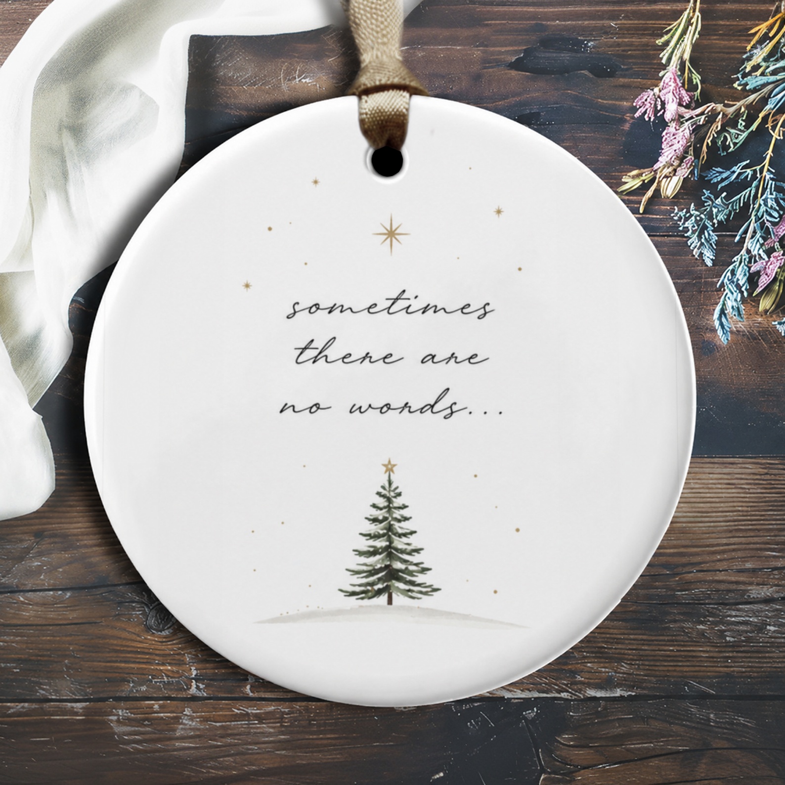 Sometimes There Are No Words Christmas Ornament Elegant Tree Decoration Holiday Gift Winter Starry Night O1843