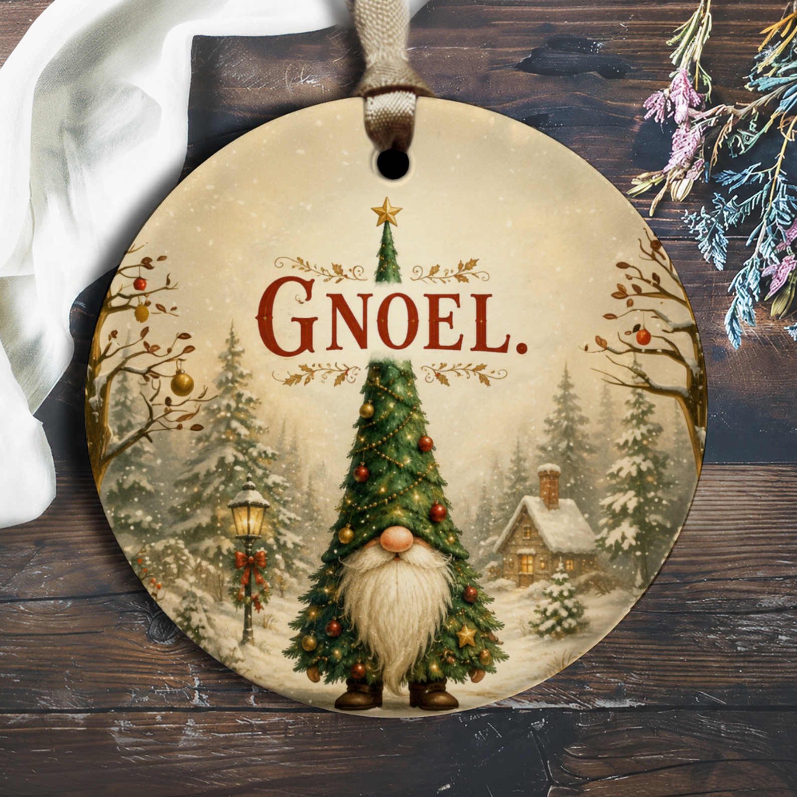 Gnoel. Christmas Ornament Gnome Tree Decoration Holiday Decor Festive Winter Scene Cute Gnome Ornament For Tree O1957