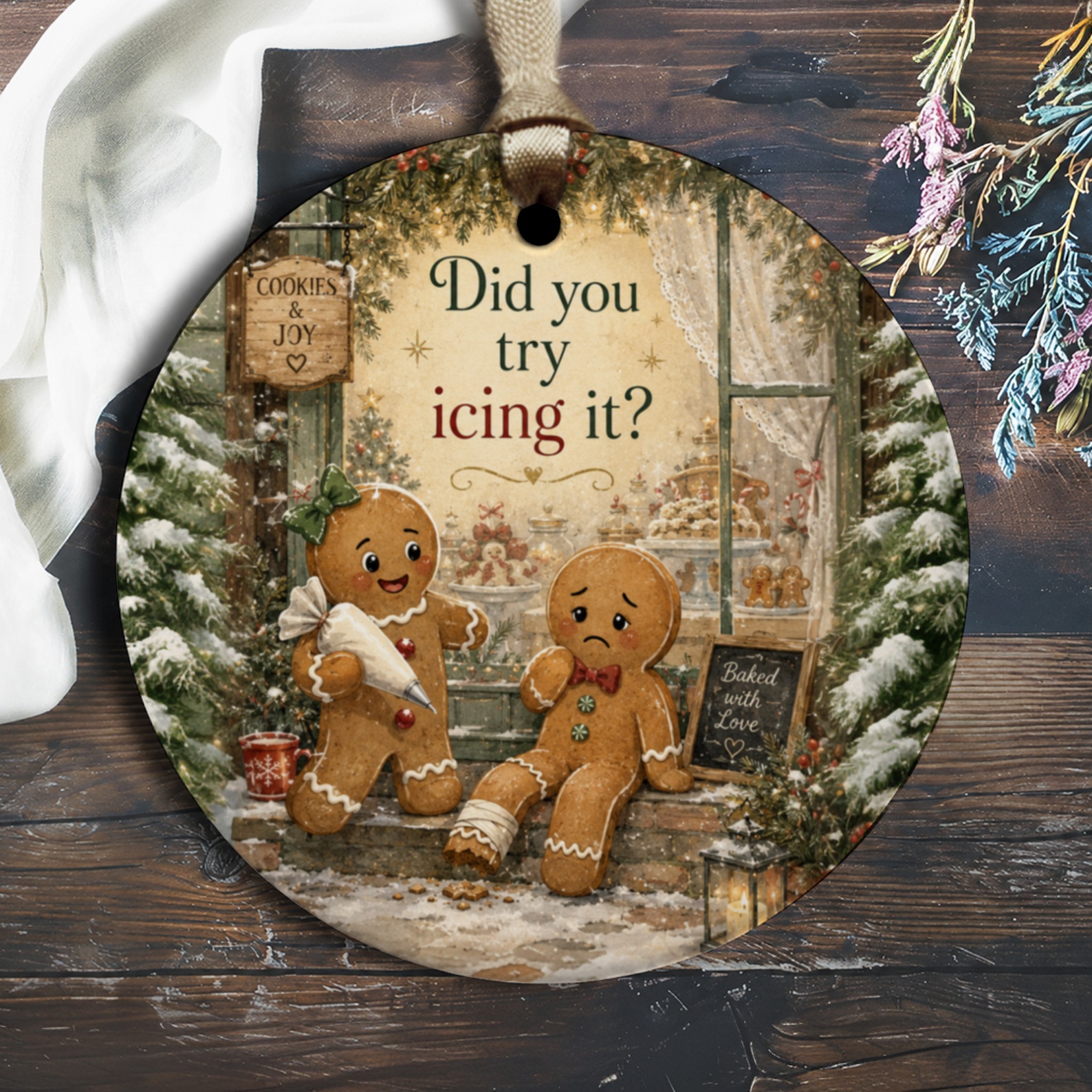 Did You Try Icing It? Funny Gingerbread Ornament Christmas Decor Cute Holiday Decoration Cookie Lovers Gift O2005