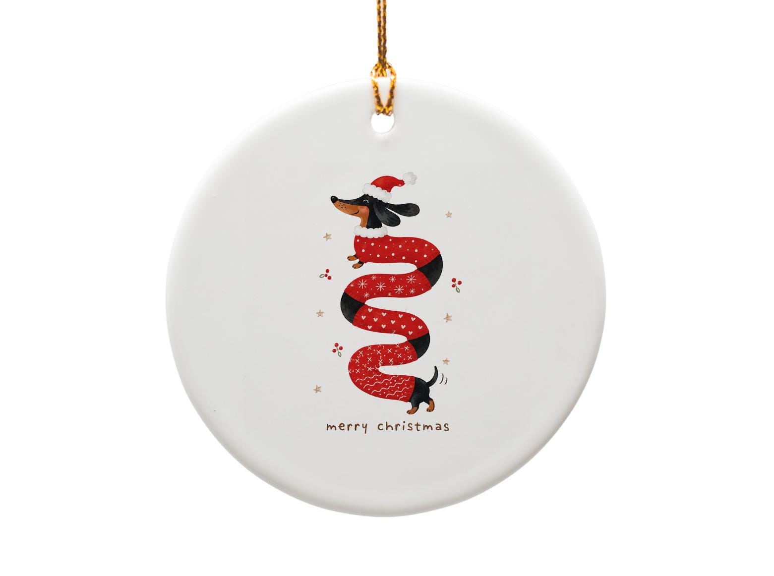 Merry Christmas Dachshund Christmas Card Cute Dog Holiday Greeting Card For Dog Lover Festive Winter Card With Santa Hat C1466