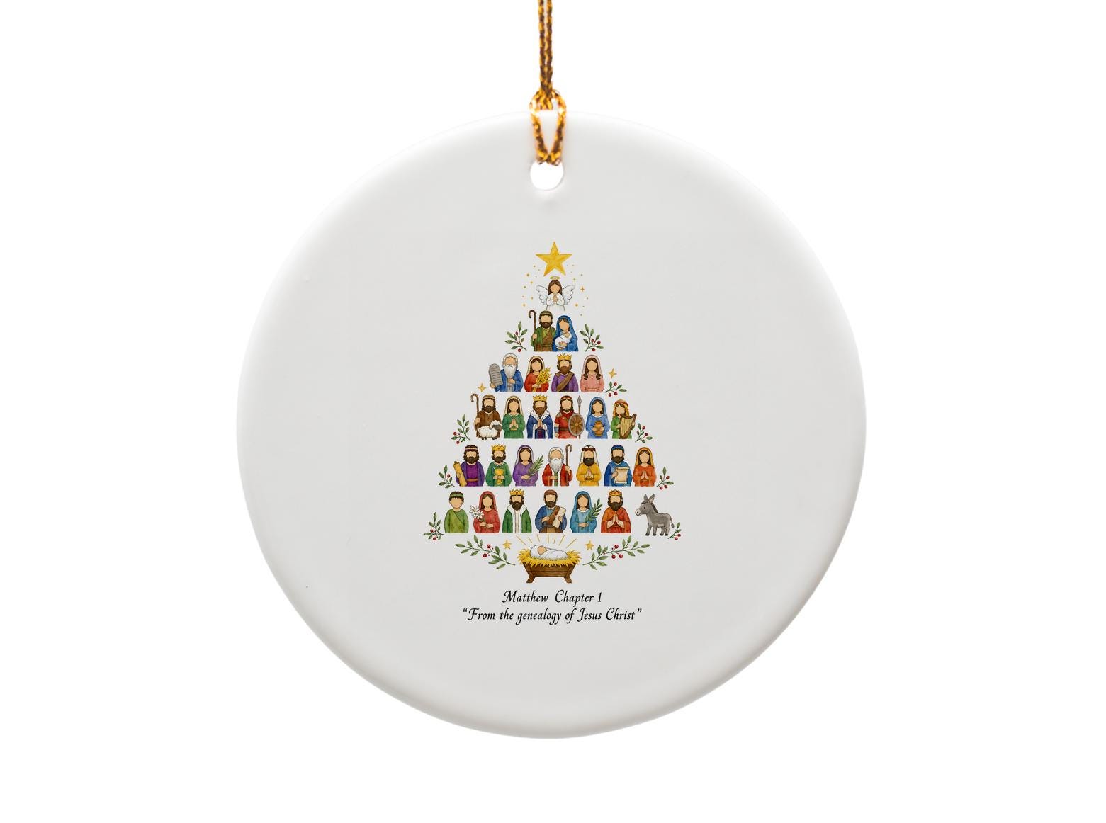 Matthew Chapter 1 From The Genealogy Of Jesus Christ Christmas Ornament Nativity Scene Religious Holiday Decor O1484